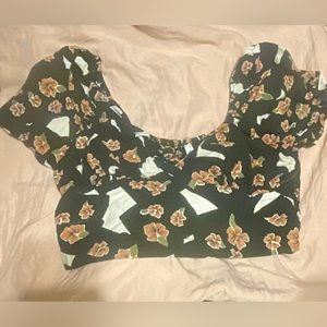 Rvca floral crop top